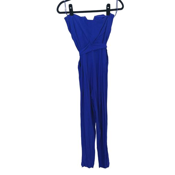 Yumi Kim "Hot To Trot" Royal Blue Strapless Jumpsuit Small Party Cocktail Chic - Picture 3 of 10